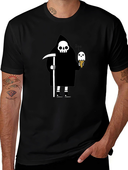 Grim Reaper Ice Cream T-Shirt - Funny Halloween Tee