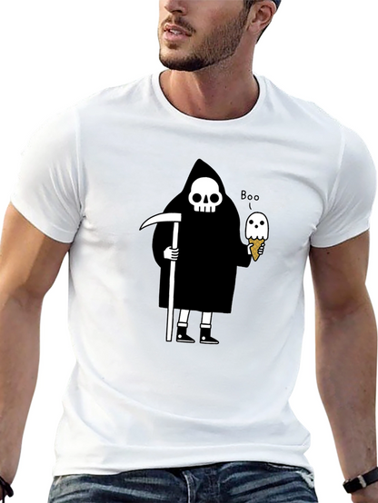 Grim Reaper Ice Cream T-Shirt - Funny Halloween Tee