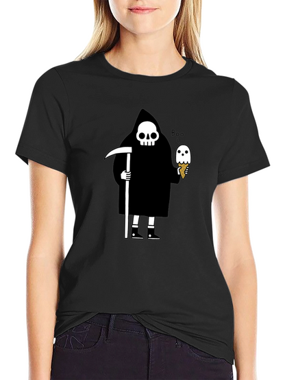 Grim Reaper Ice Cream T-Shirt - Funny Halloween Tee