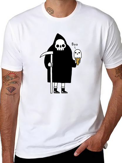 Grim Reaper Ice Cream T-Shirt - Funny Halloween Tee