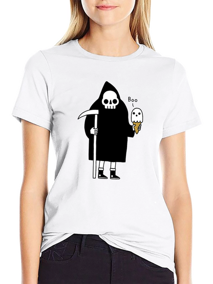 Grim Reaper Ice Cream T-Shirt - Funny Halloween Tee