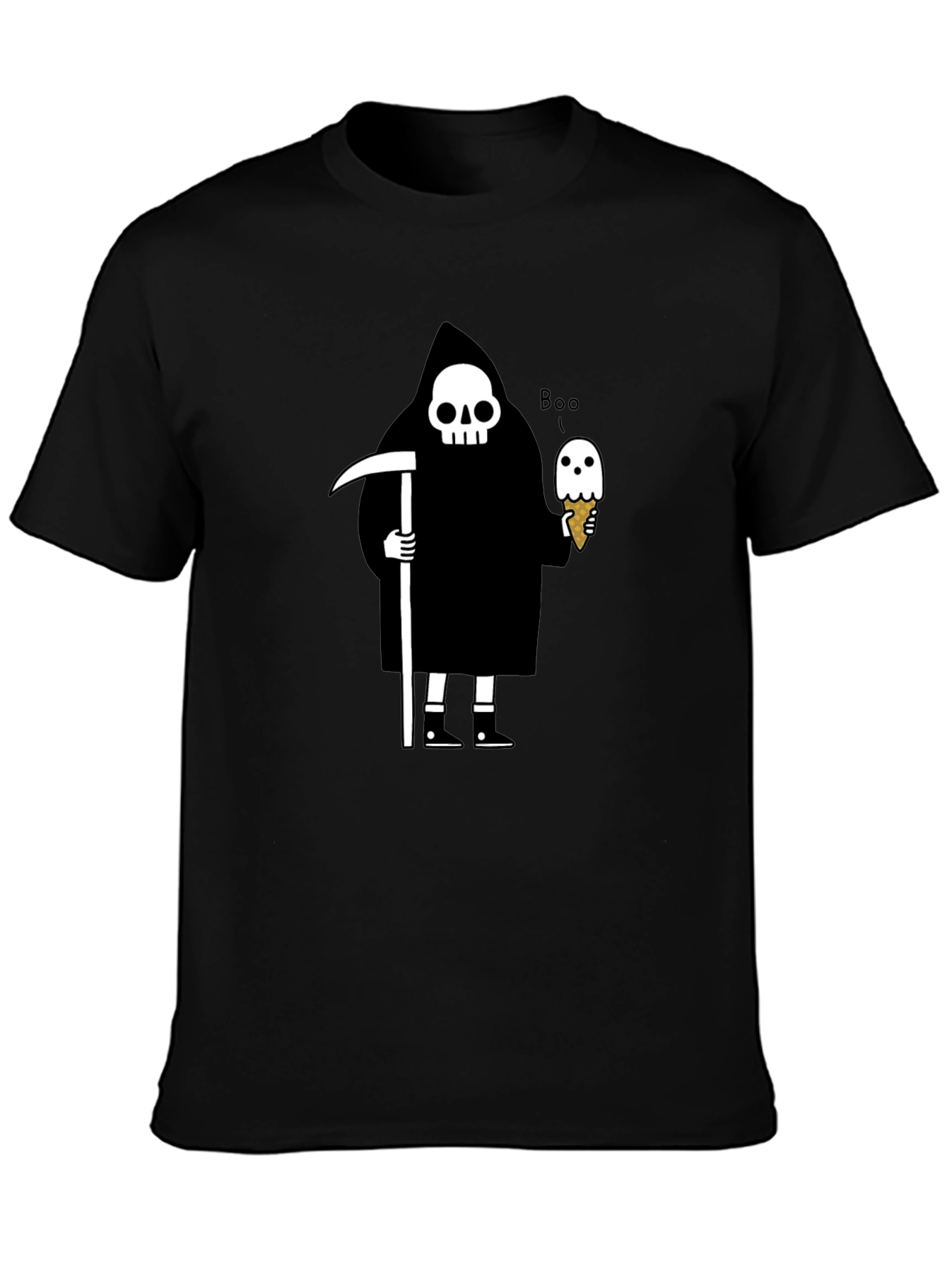 Grim Reaper Ice Cream T-Shirt - Funny Halloween Tee