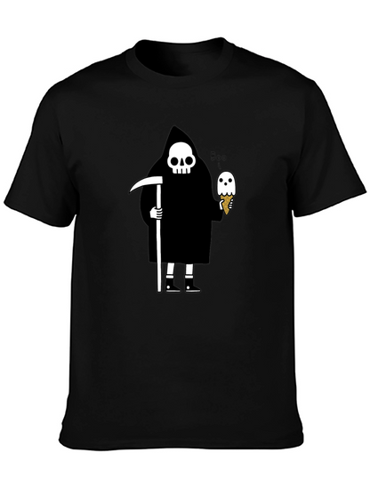 Grim Reaper Ice Cream T-Shirt - Funny Halloween Tee