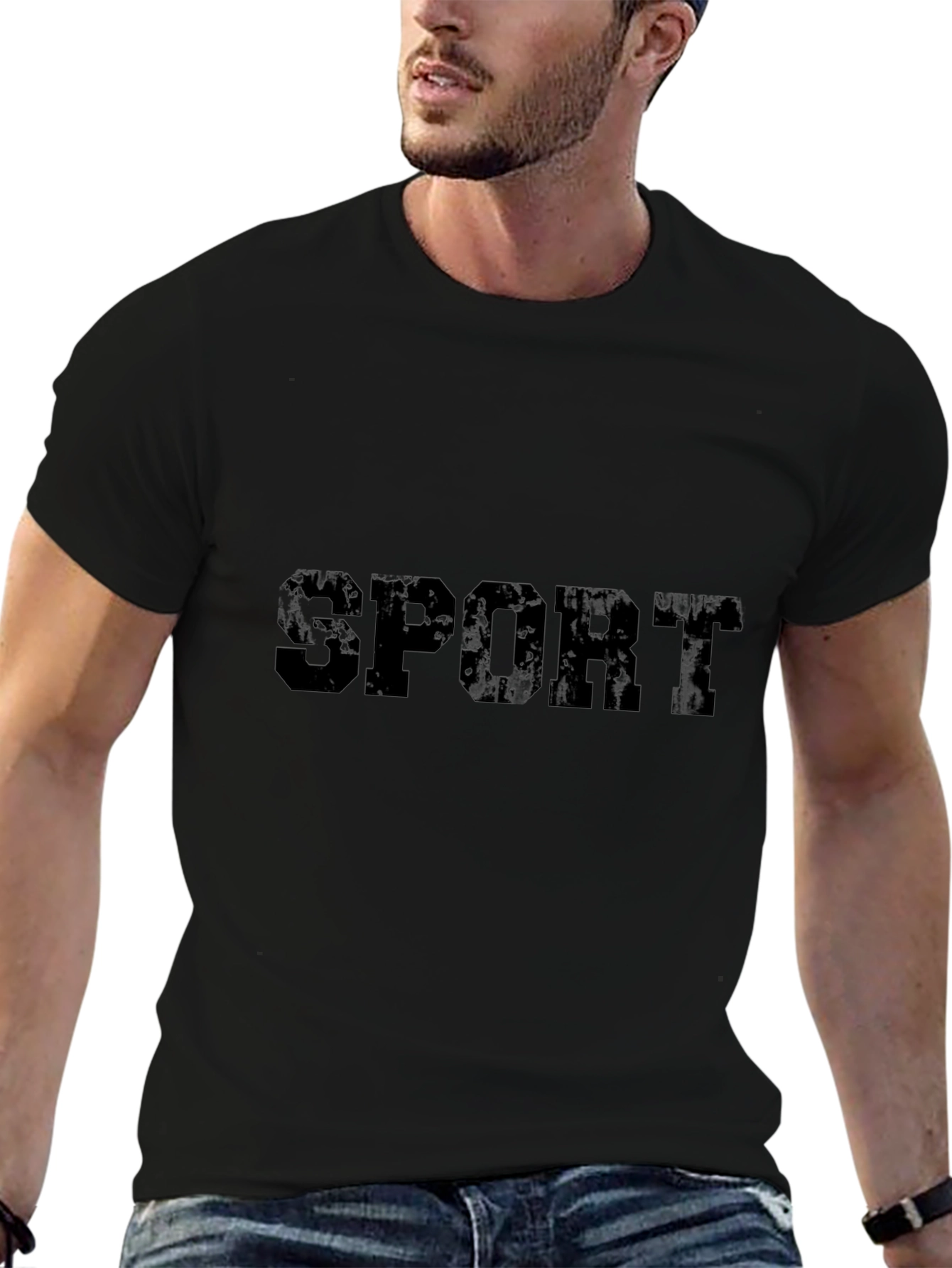 Mens Black SPORT Graphic T-Shirt
