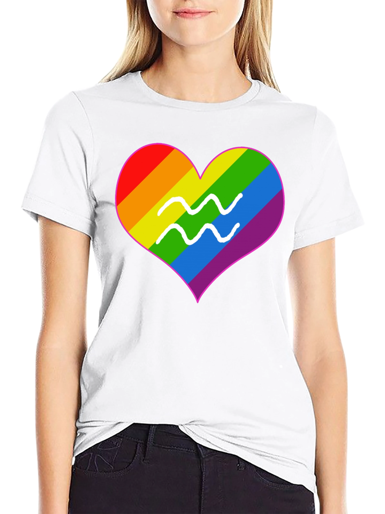 LGBT Aquarius Heart T-Shirt - Pride