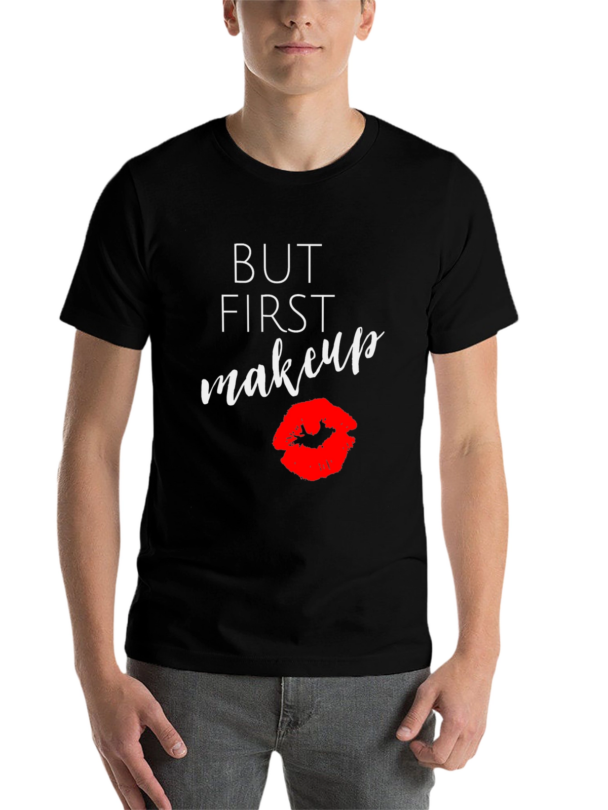 But First Makeup Graphic Tee - Black T-Shirt