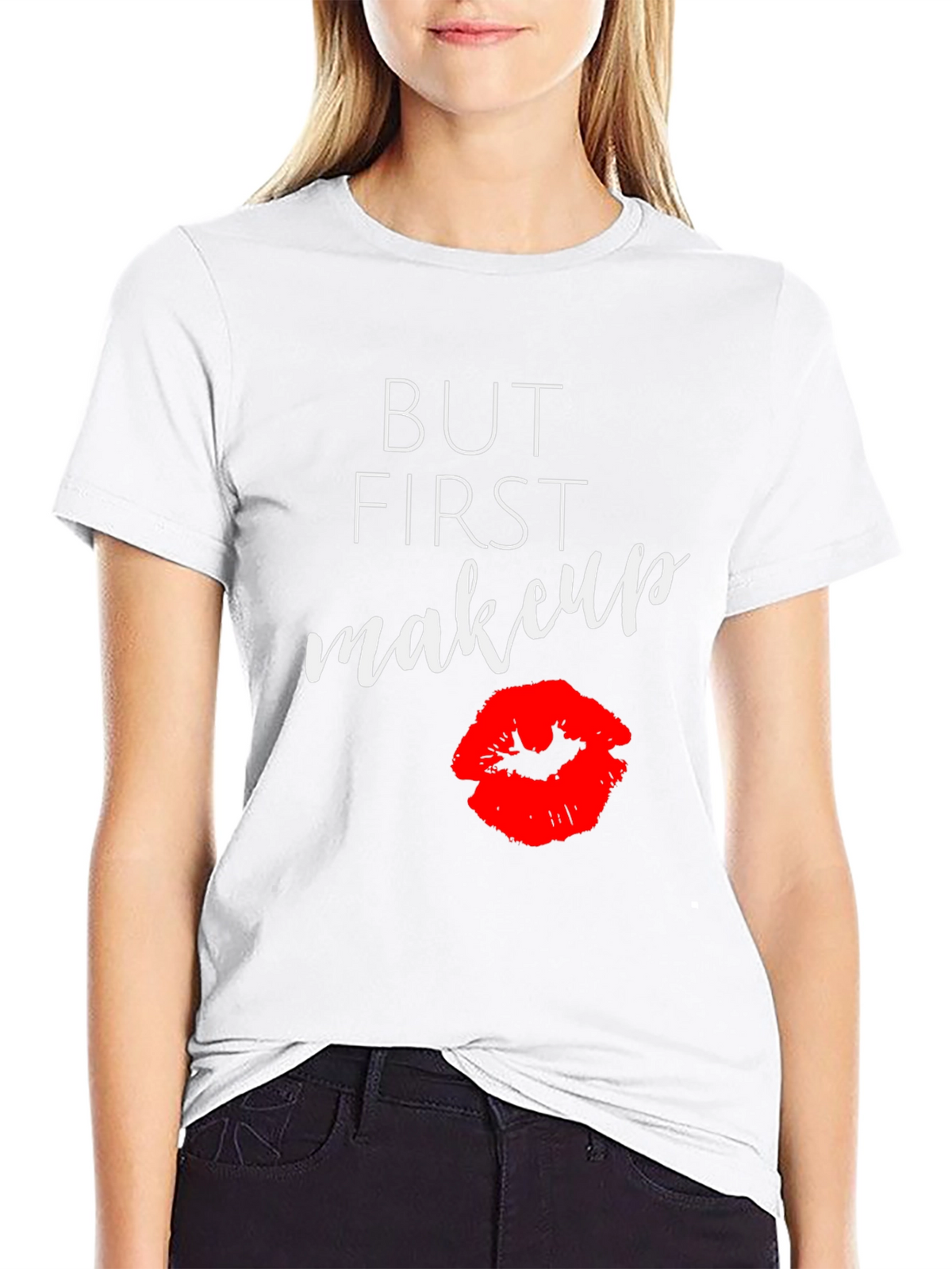 But First Makeup Graphic Tee - Black T-Shirt