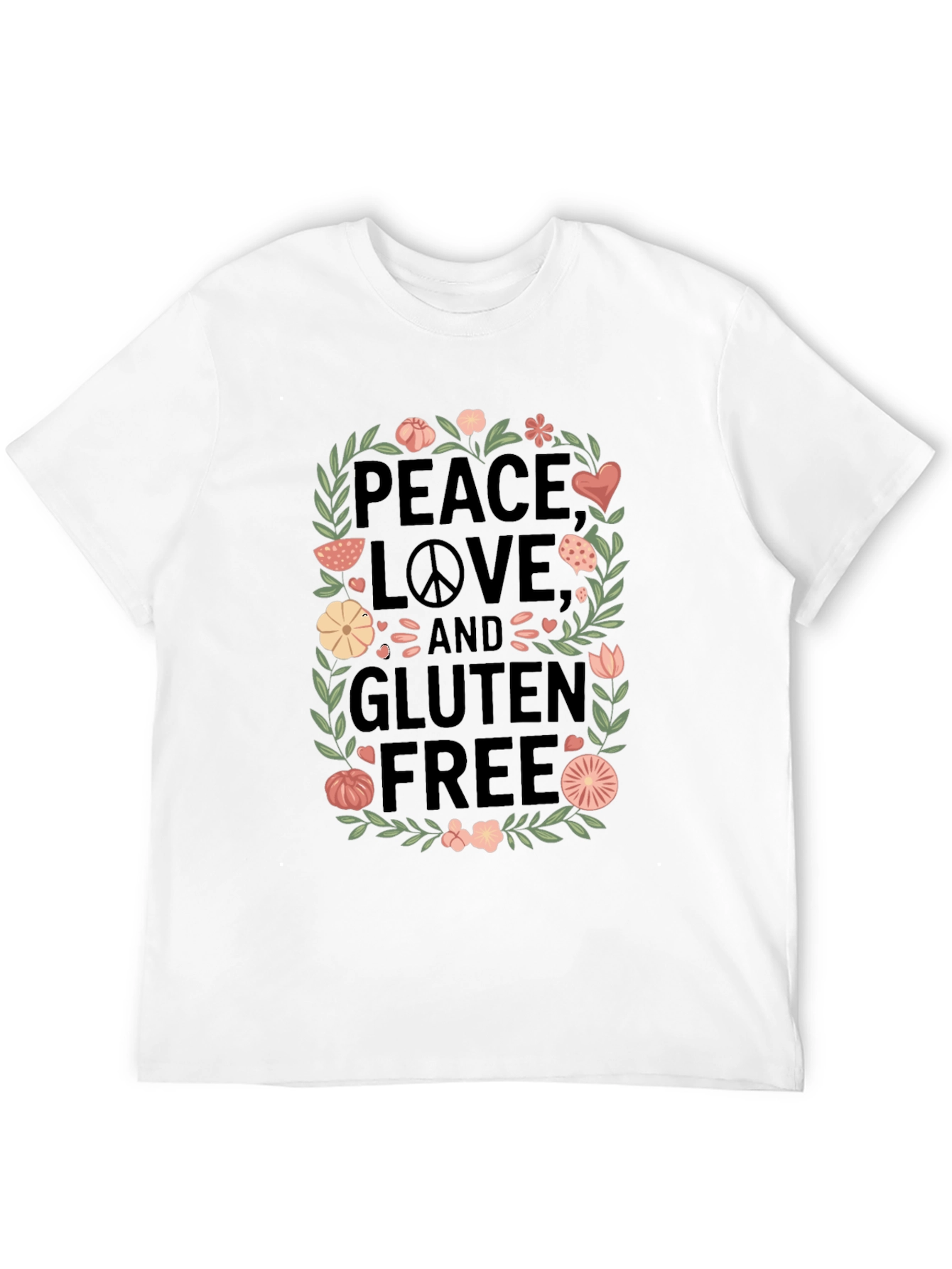Peace Love & Gluten Free Black T-Shirt