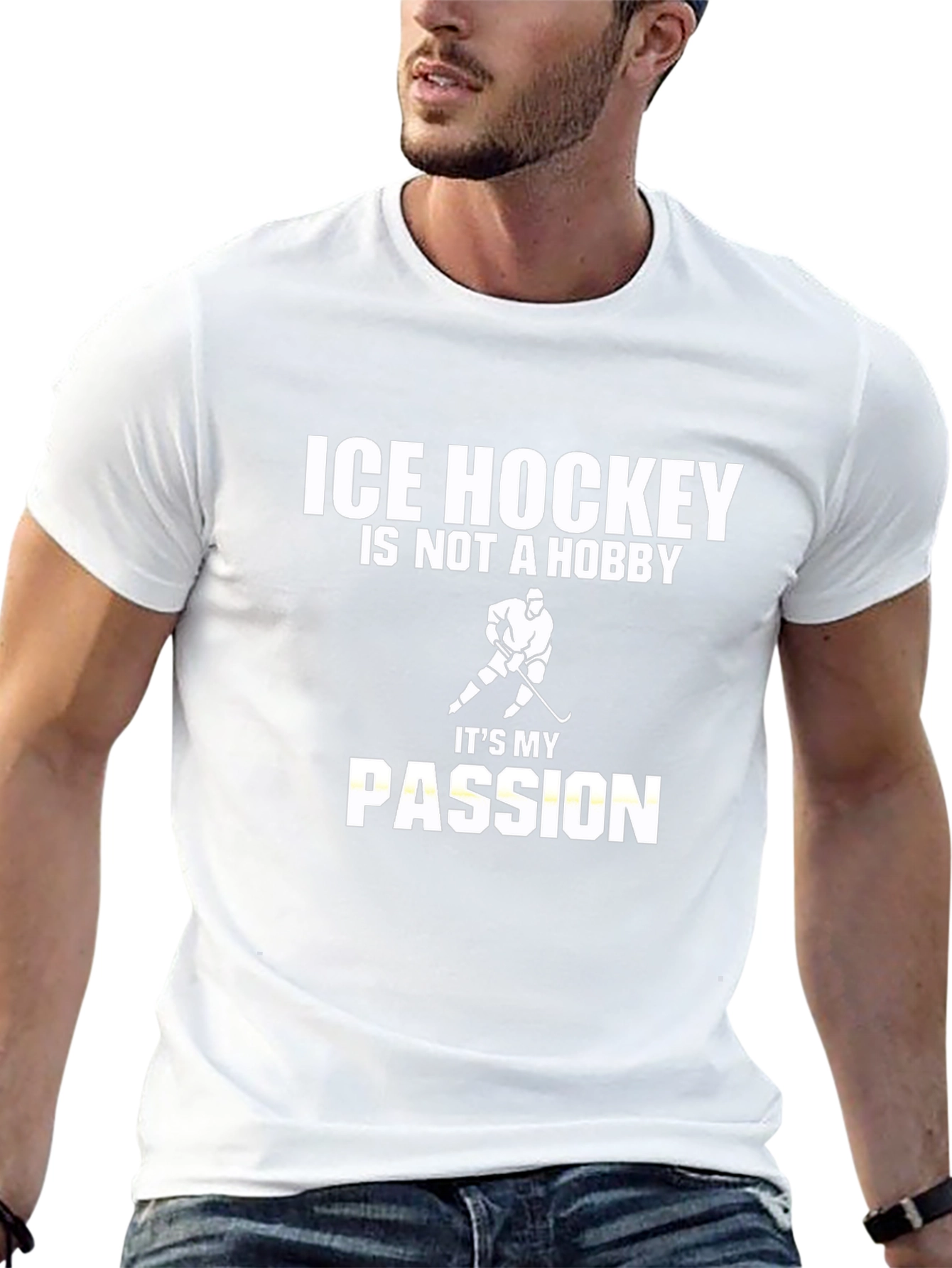 Ice Hockey Passion T-Shirt - Black Graphic Tee