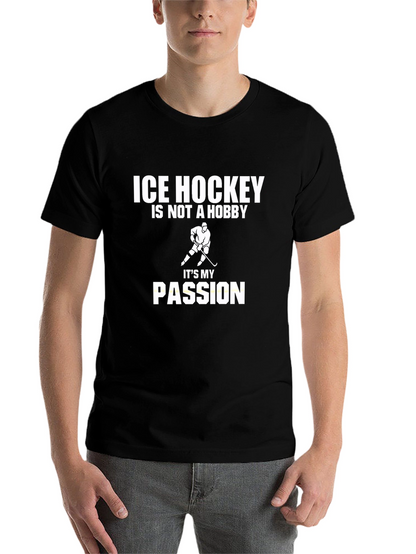 Ice Hockey Passion T-Shirt - Black Graphic Tee