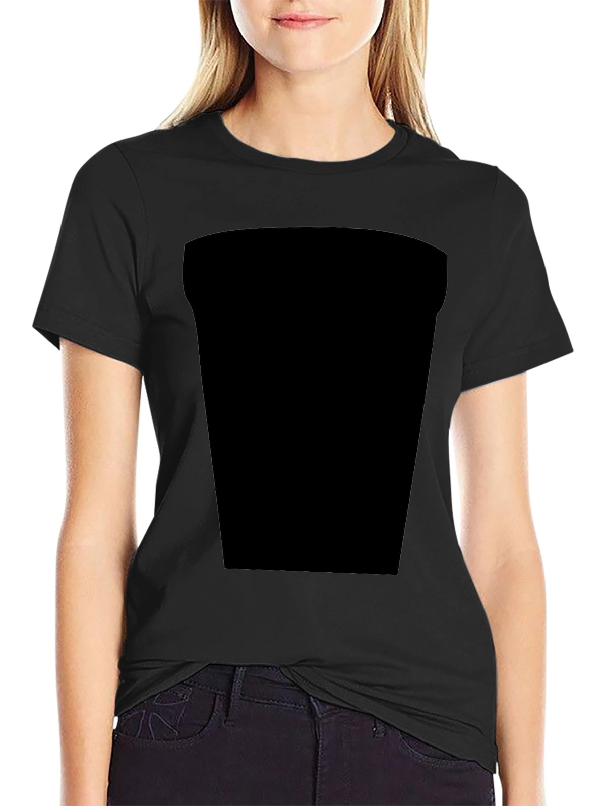 Black Casual Tee with Design Space