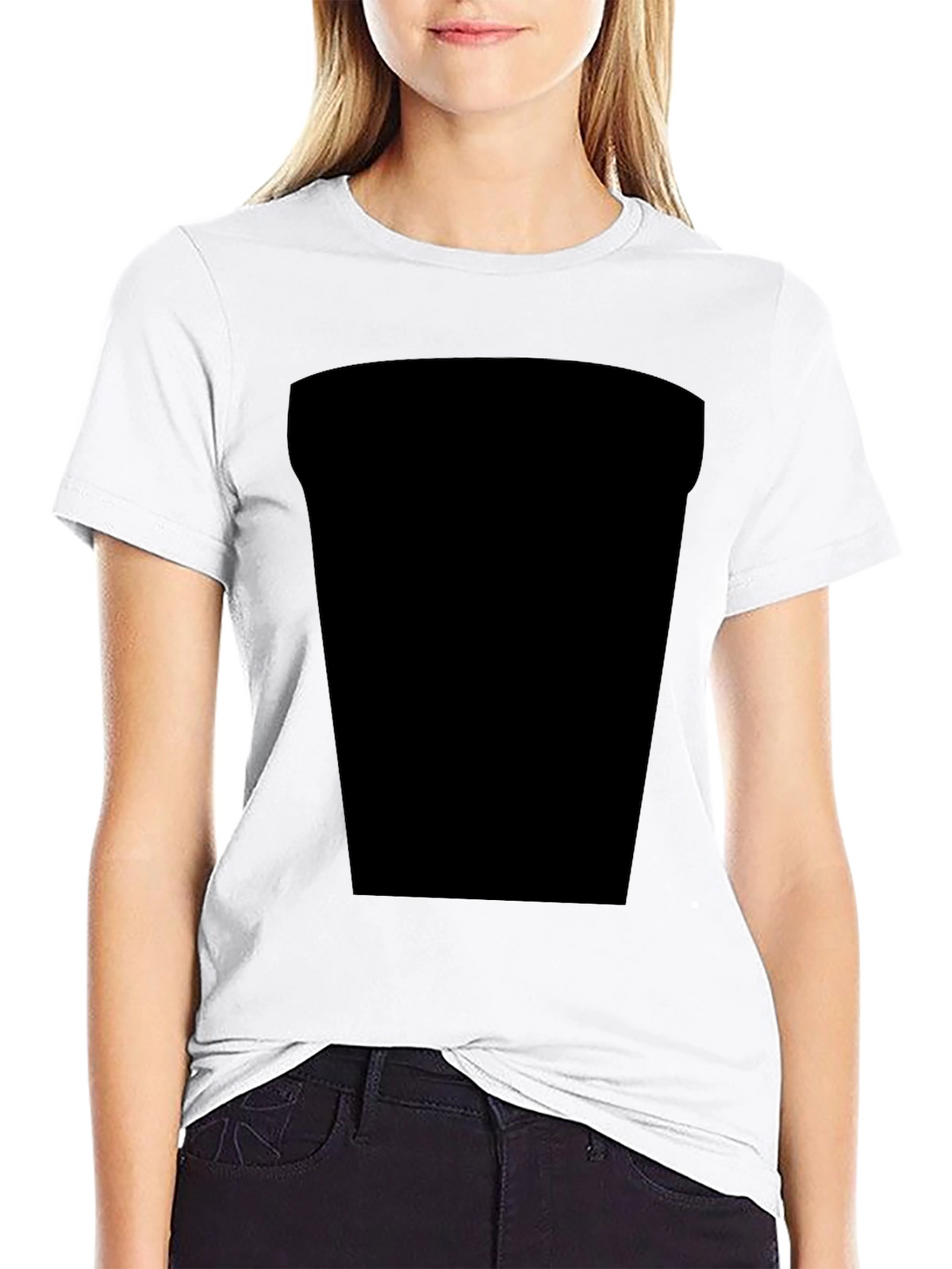 Black Casual Tee with Design Space