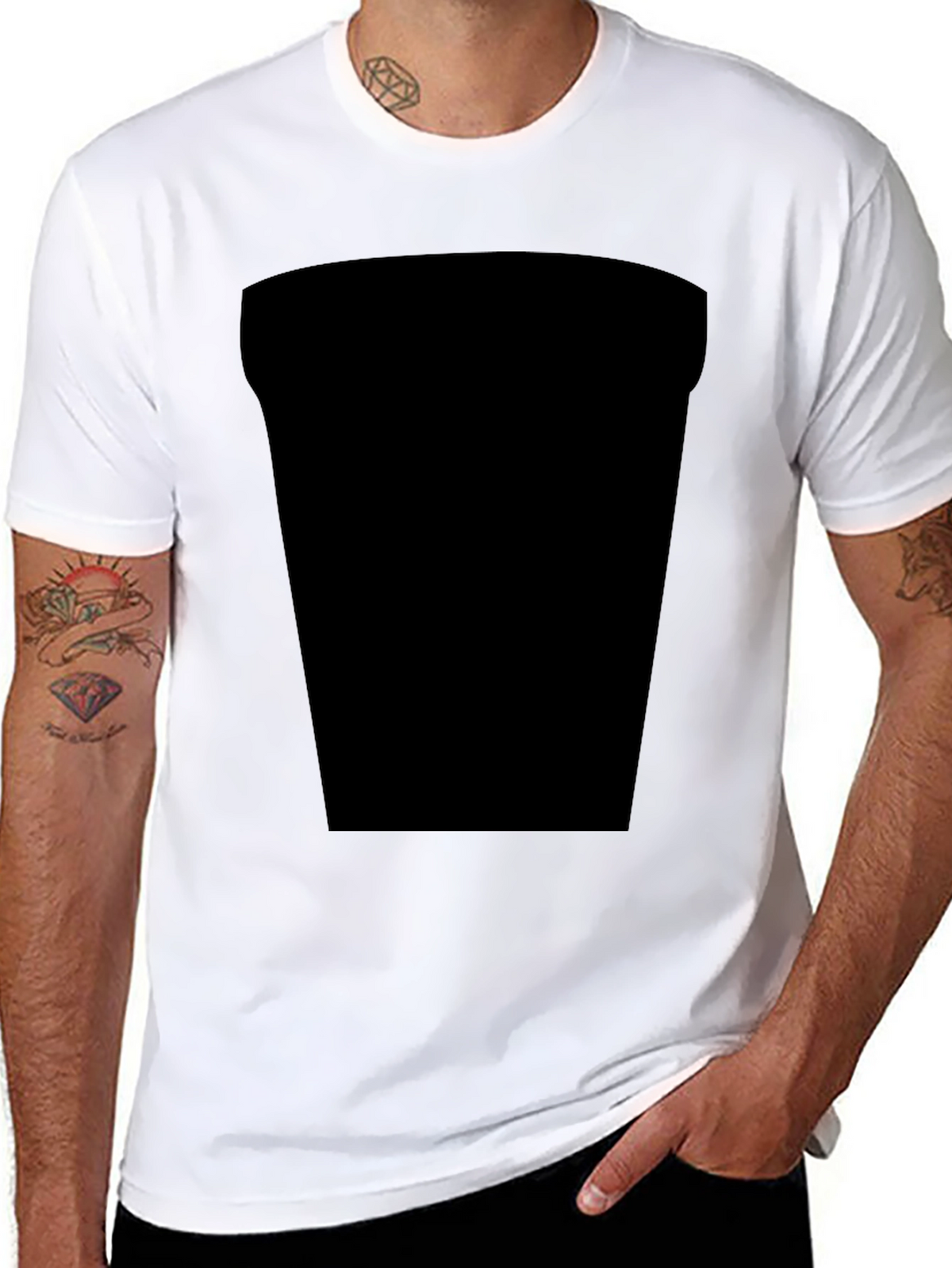 Black Casual Tee with Design Space