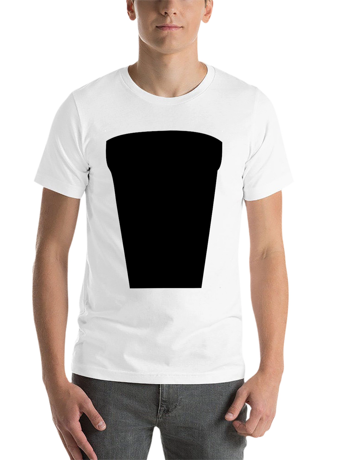 Black Casual Tee with Design Space