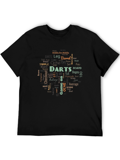 Darts Word Art Black T-Shirt