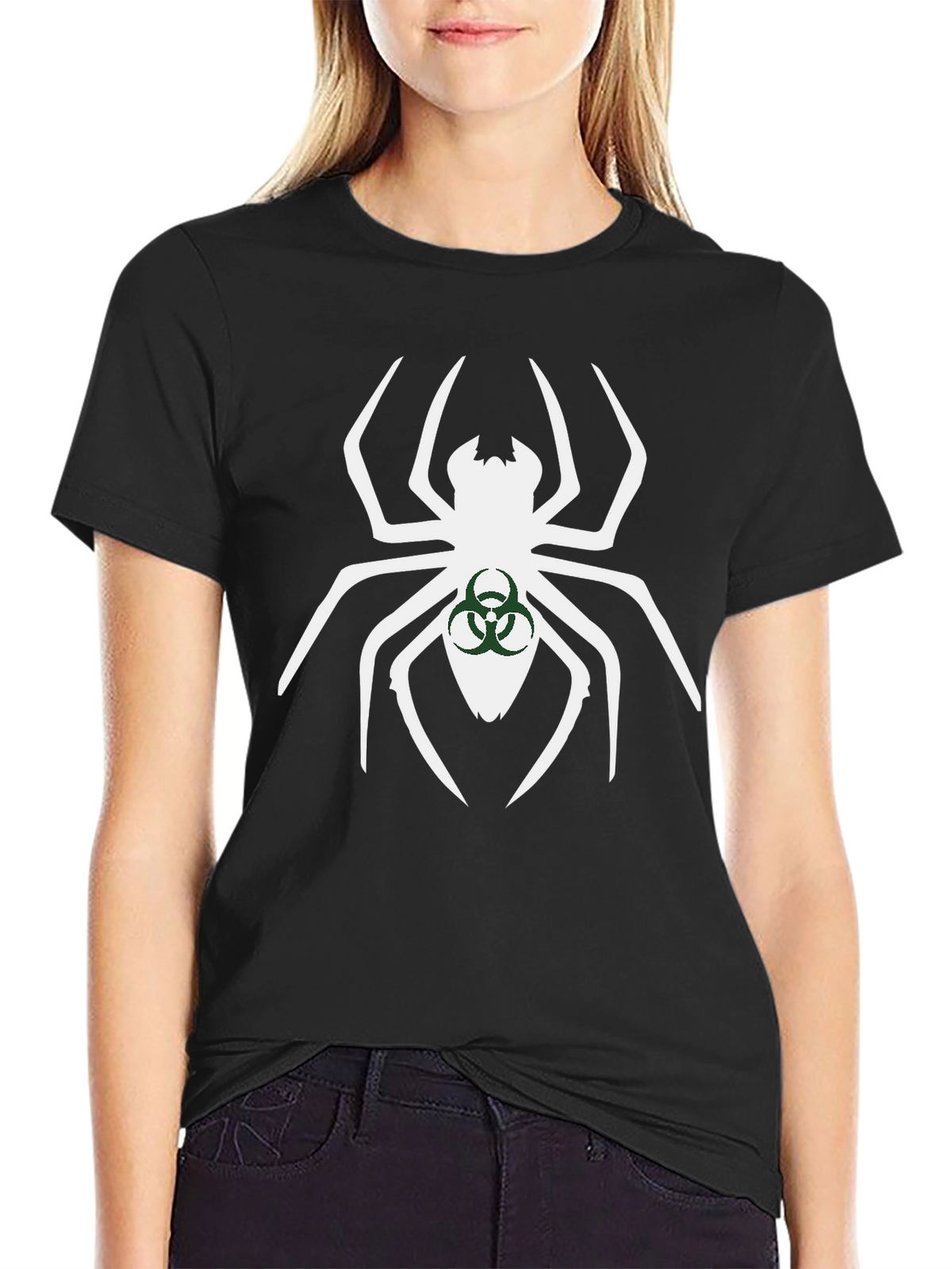 Biohazard Spider Graphic Tee - Black