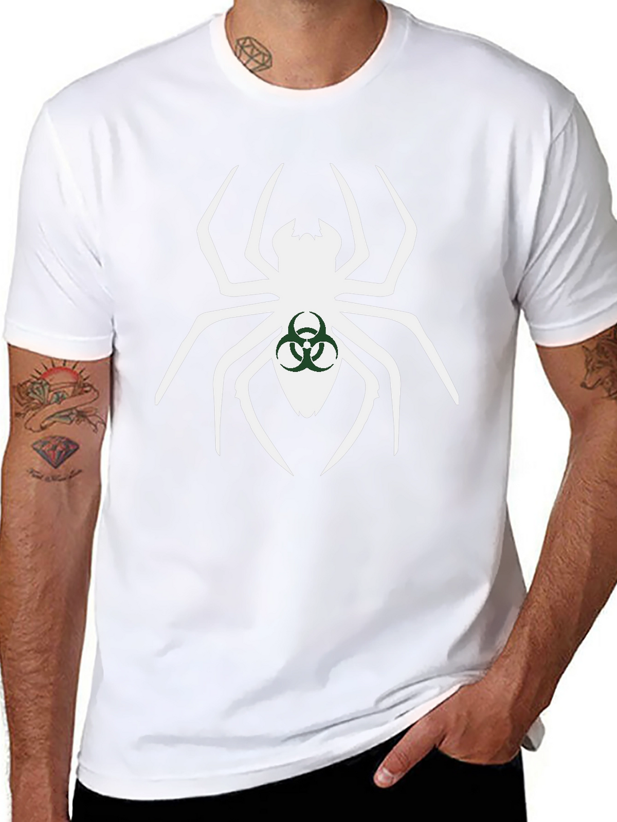 Biohazard Spider Graphic Tee - Black