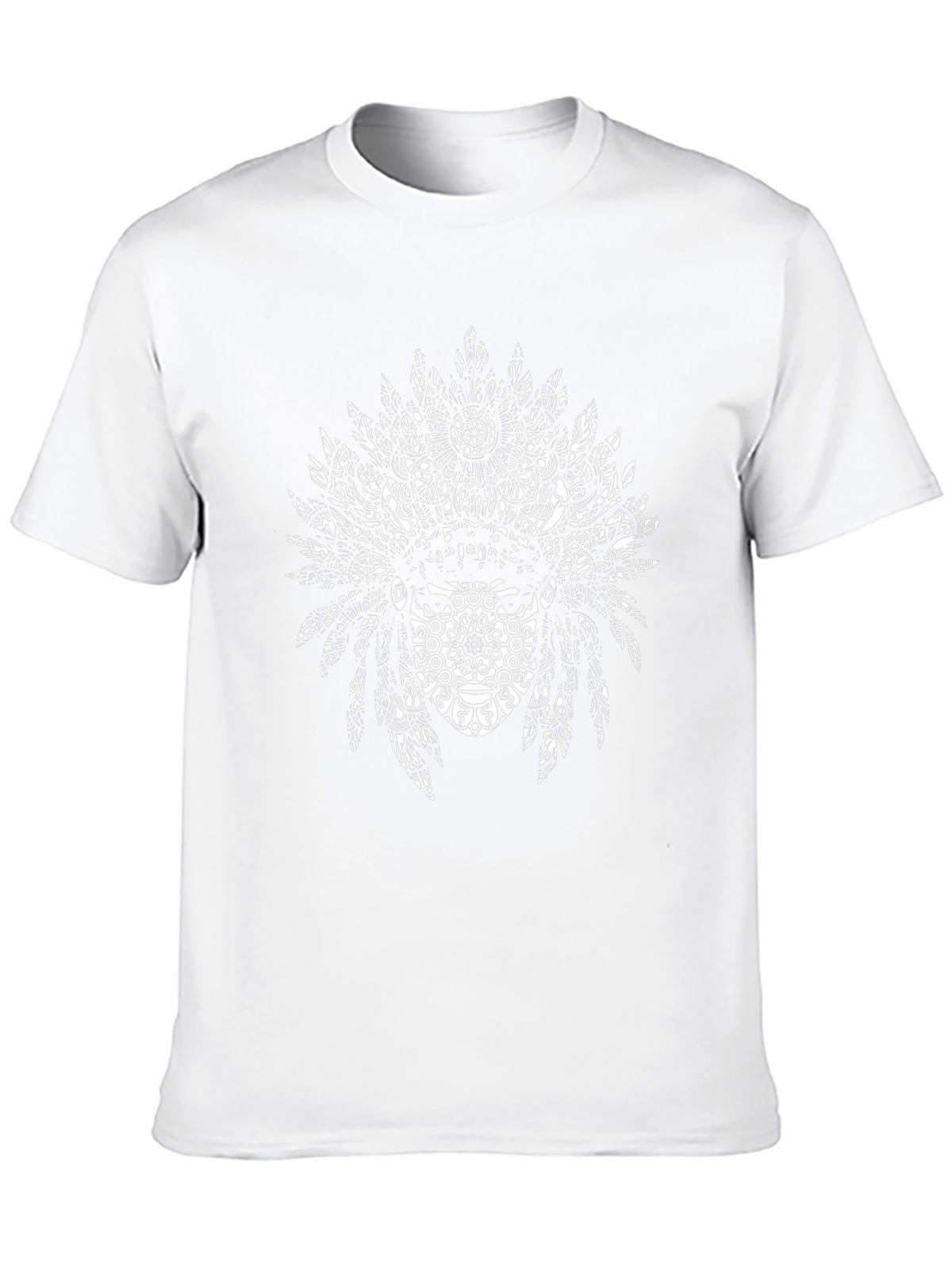 Tribal Headdress Graphic Tee - Black Cotton Blend