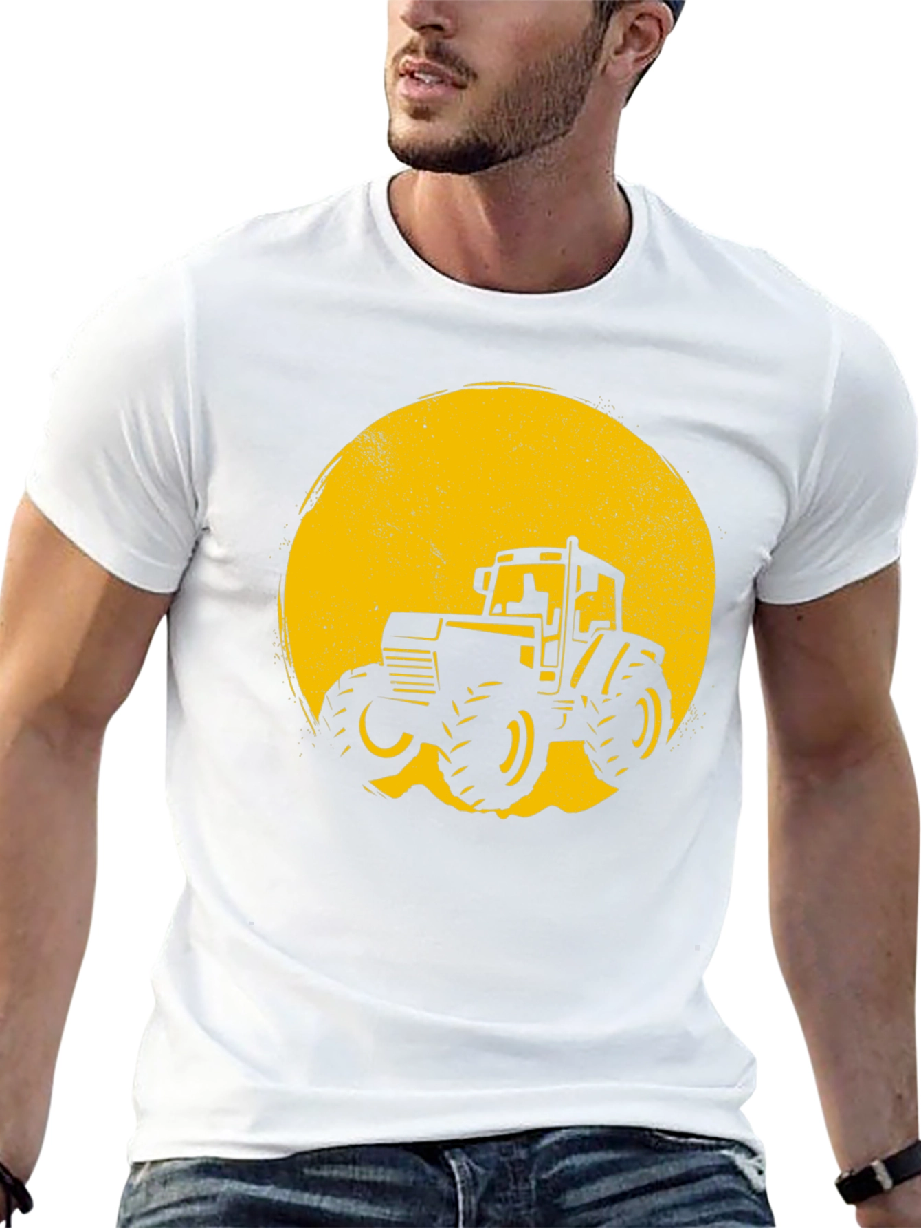 Tractor Graphic Tee - Black Cotton Blend