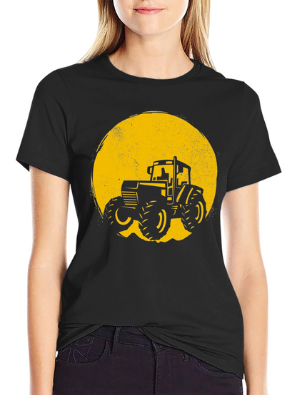 Tractor Graphic Tee - Black Cotton Blend
