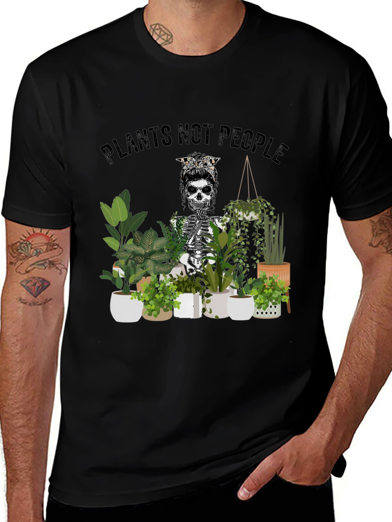 Plants Not People Skeleton Graphic Tee