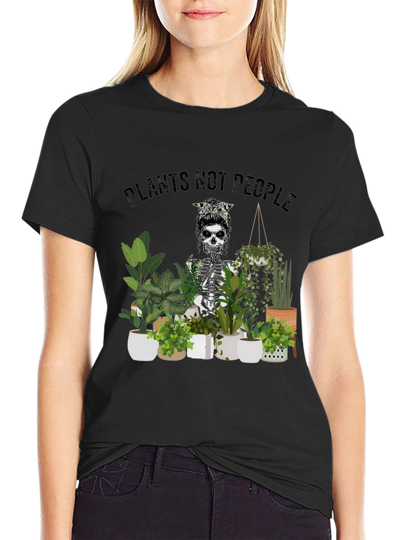 Plants Not People Skeleton Graphic Tee