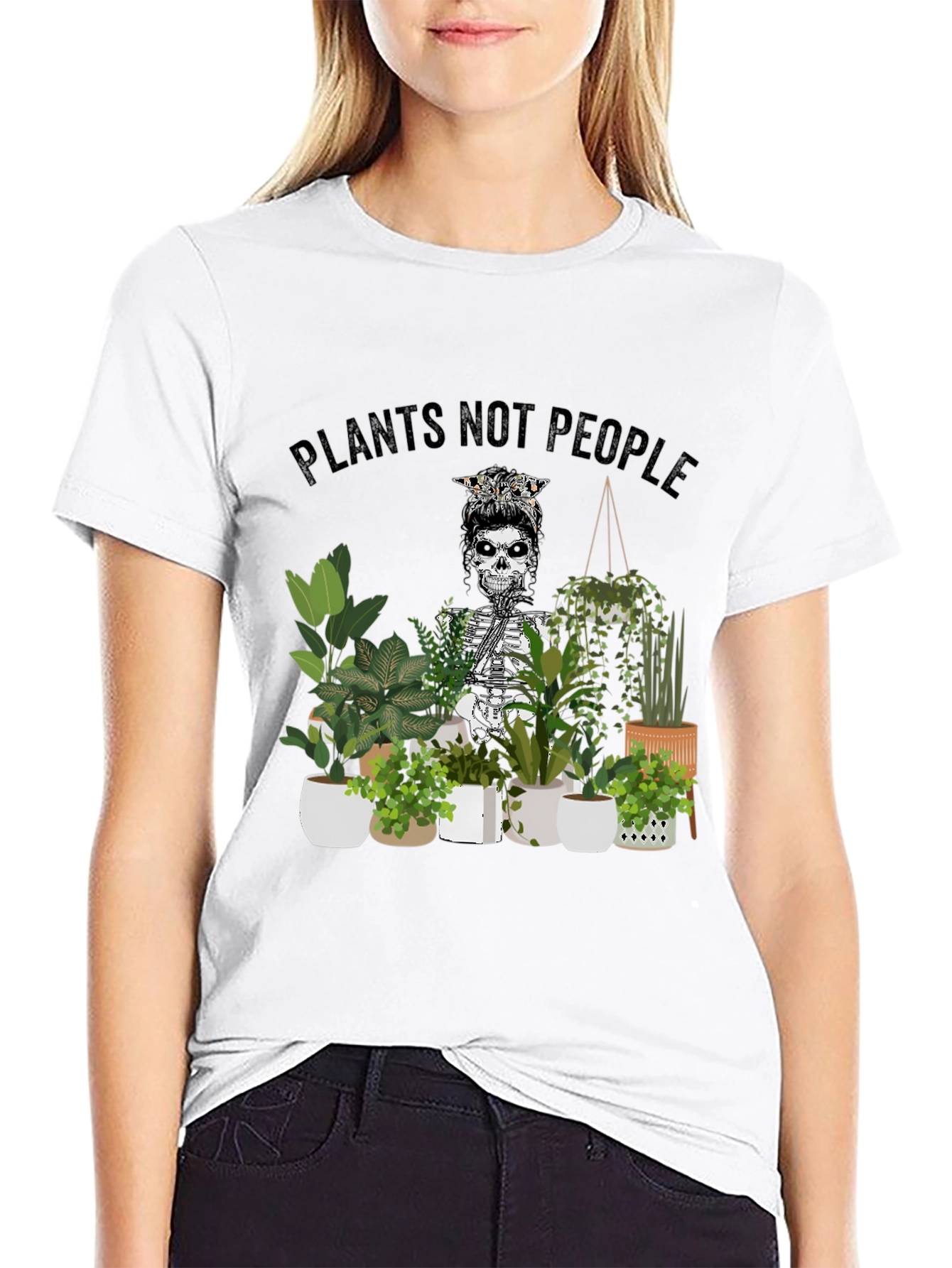Plants Not People Skeleton Graphic Tee