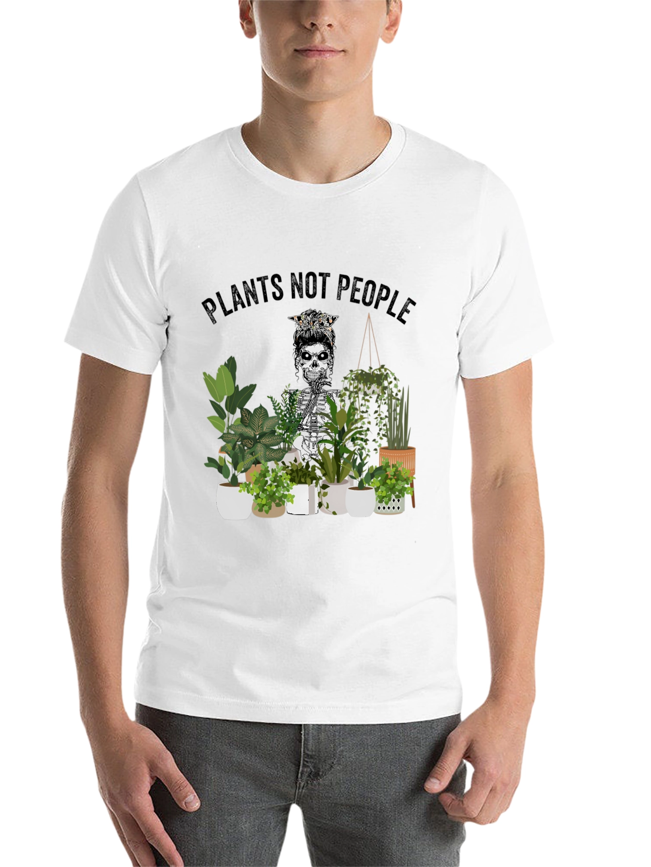Plants Not People Skeleton Graphic Tee