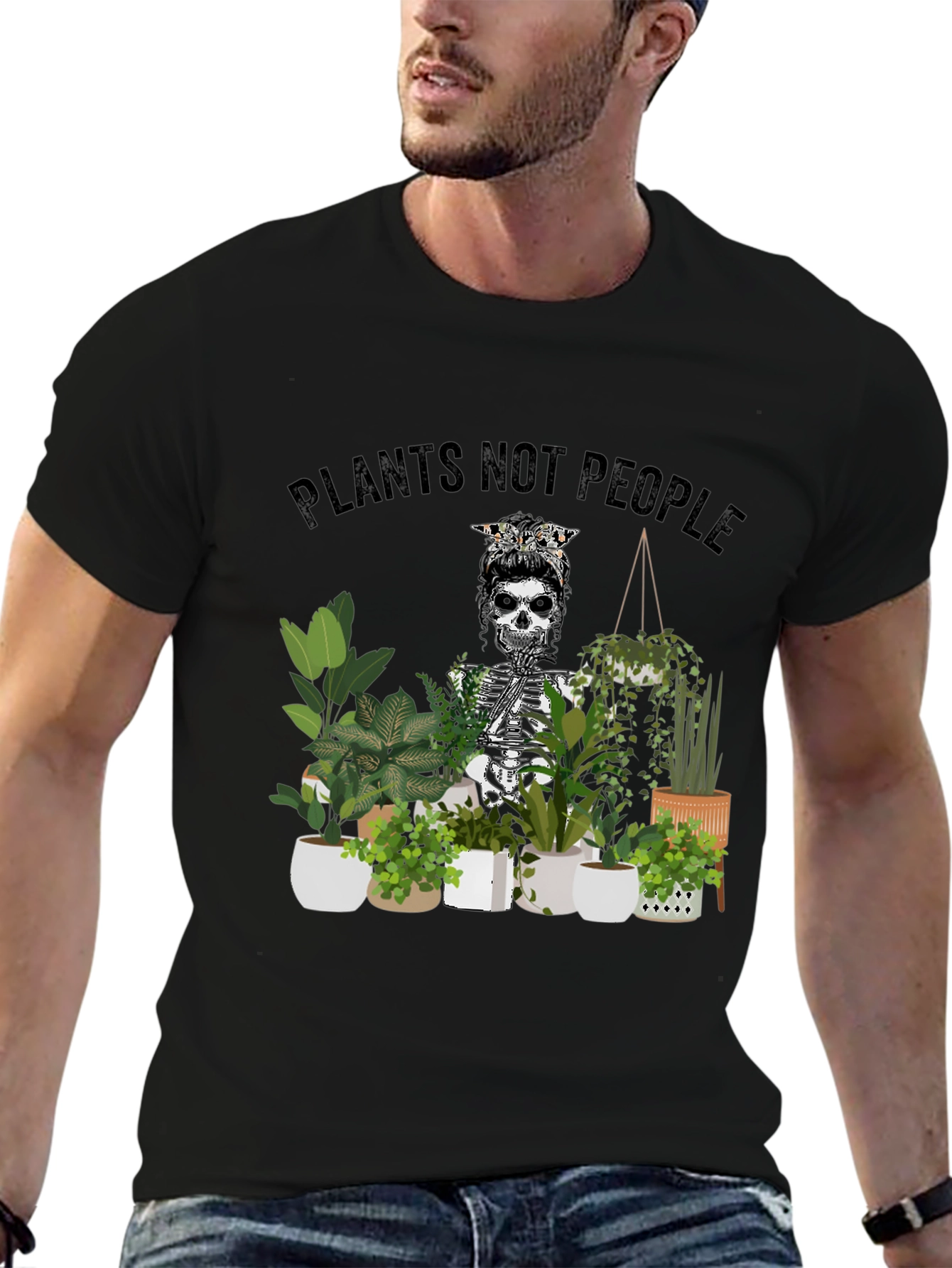 Plants Not People Skeleton Graphic Tee