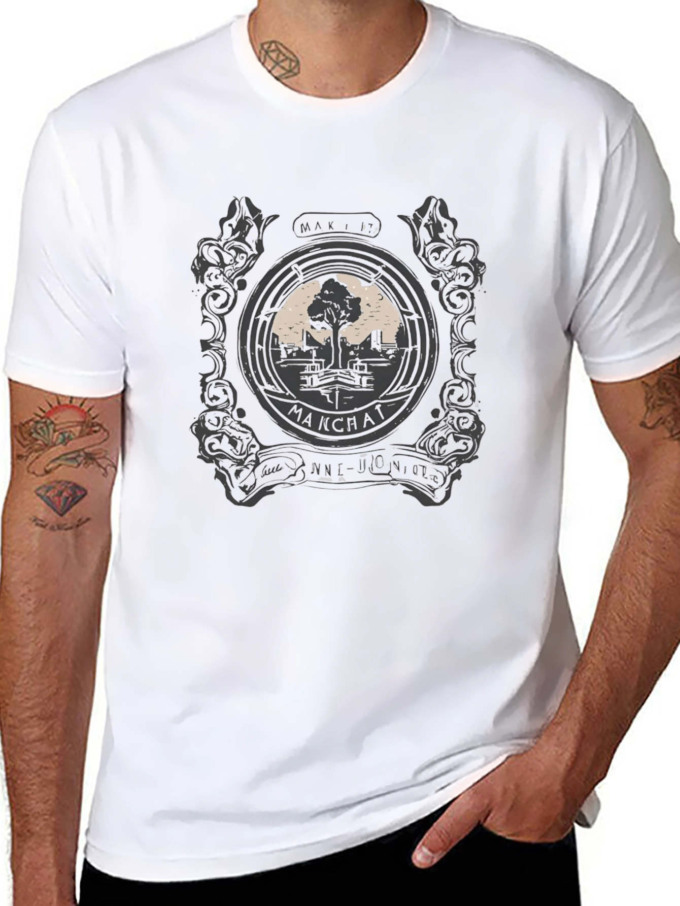 Makchat Tree Black Graphic Tee