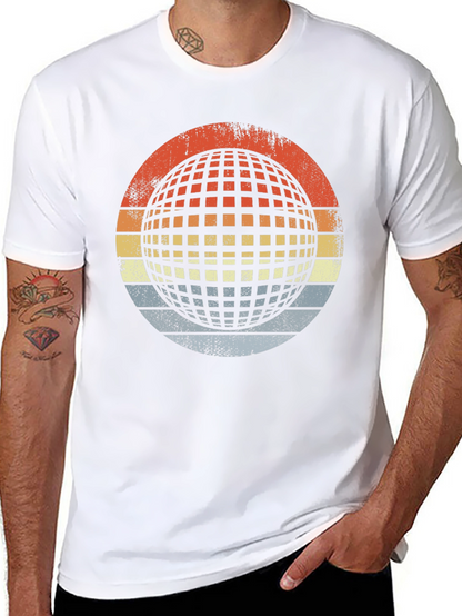 Retro Globe Graphic T-Shirt - Mens Black Tee