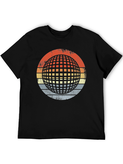 Retro Globe Graphic T-Shirt - Mens Black Tee