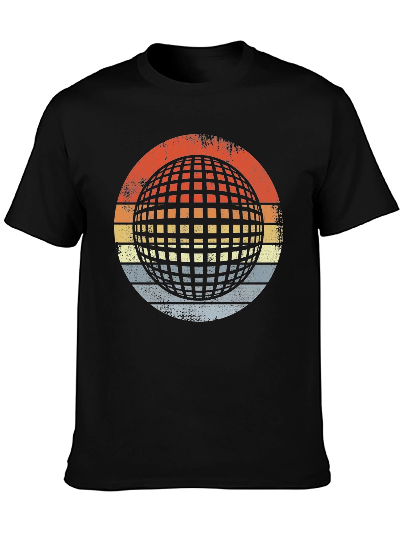 Retro Globe Graphic T-Shirt - Mens Black Tee