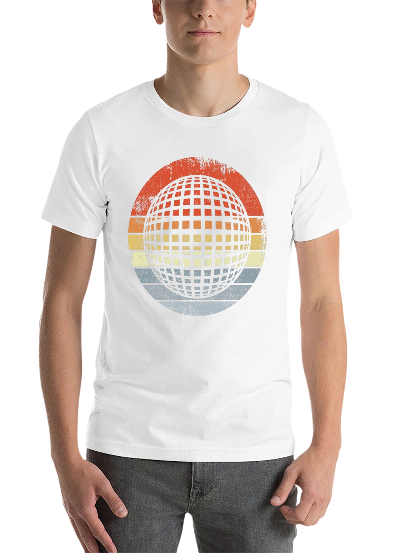 Retro Globe Graphic T-Shirt - Mens Black Tee
