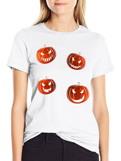 Halloween Pumpkin Face T-Shirt - Spooky Season