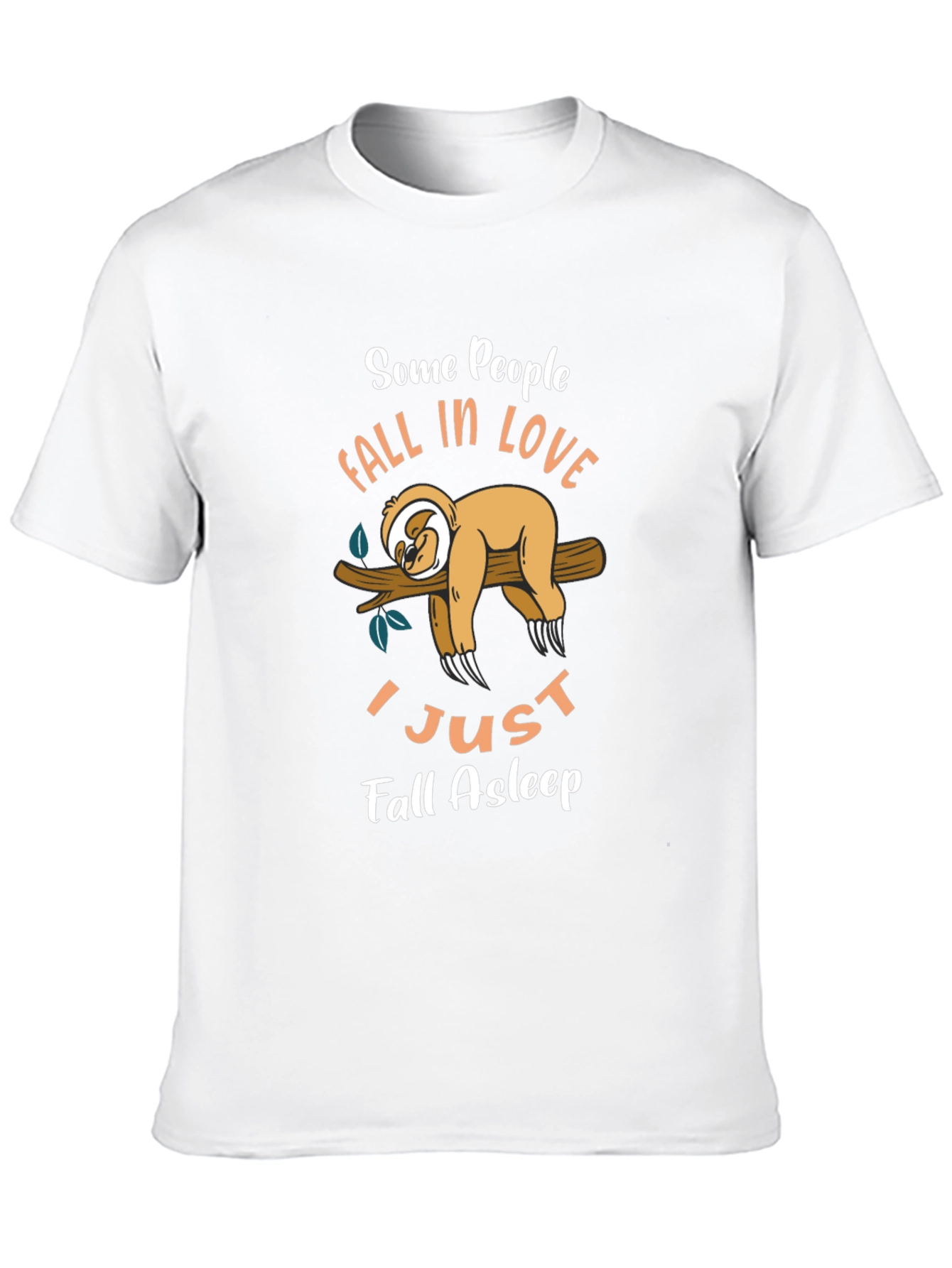 Funny Sloth Graphic T-Shirt - Fall Asleep Tee