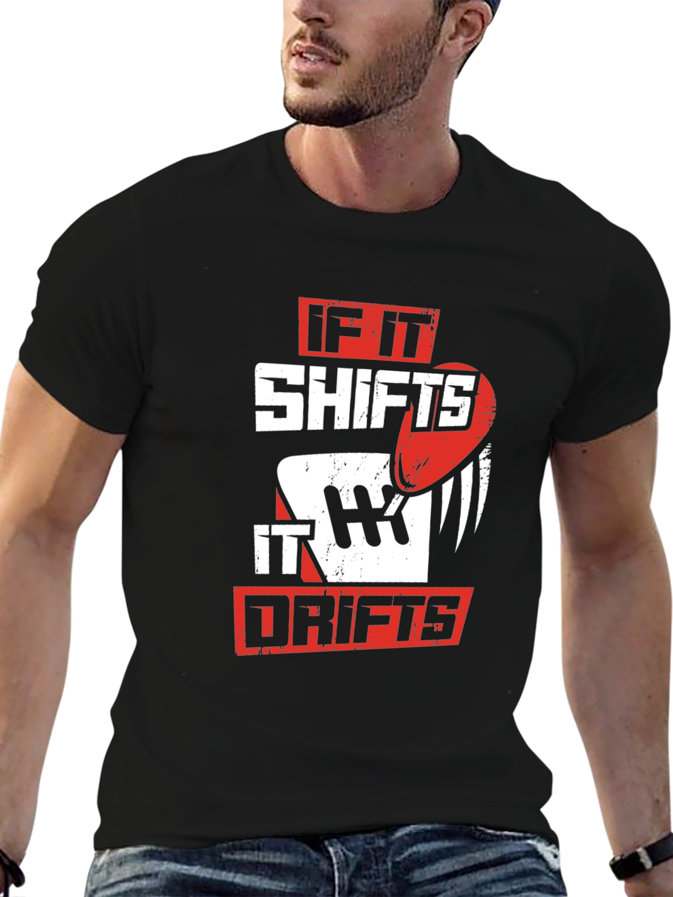 If It Shifts It Drifts Graphic Tee - Black