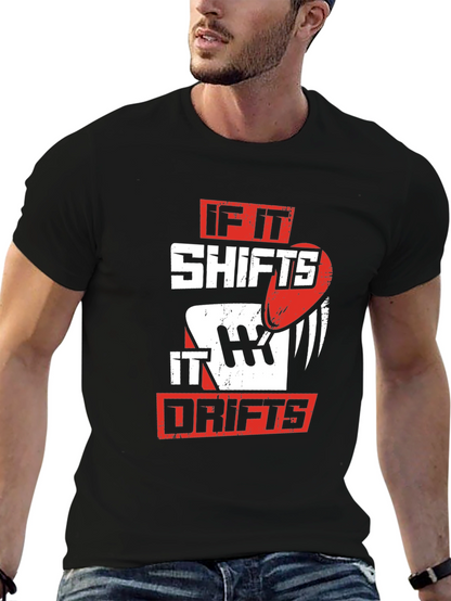 If It Shifts It Drifts Graphic Tee - Black