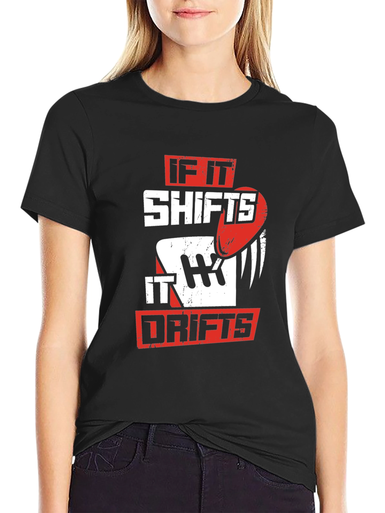 If It Shifts It Drifts Graphic Tee - Black