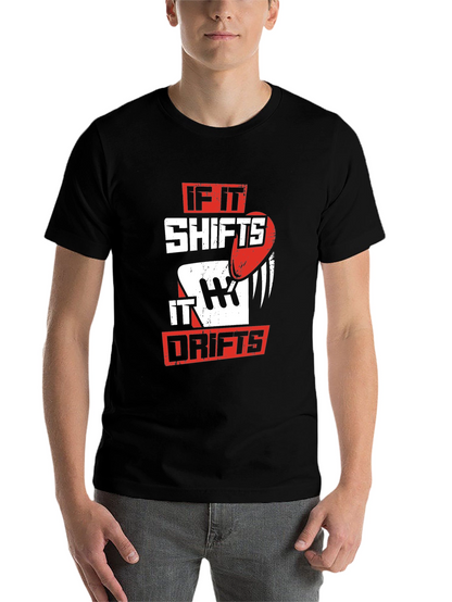 If It Shifts It Drifts Graphic Tee - Black