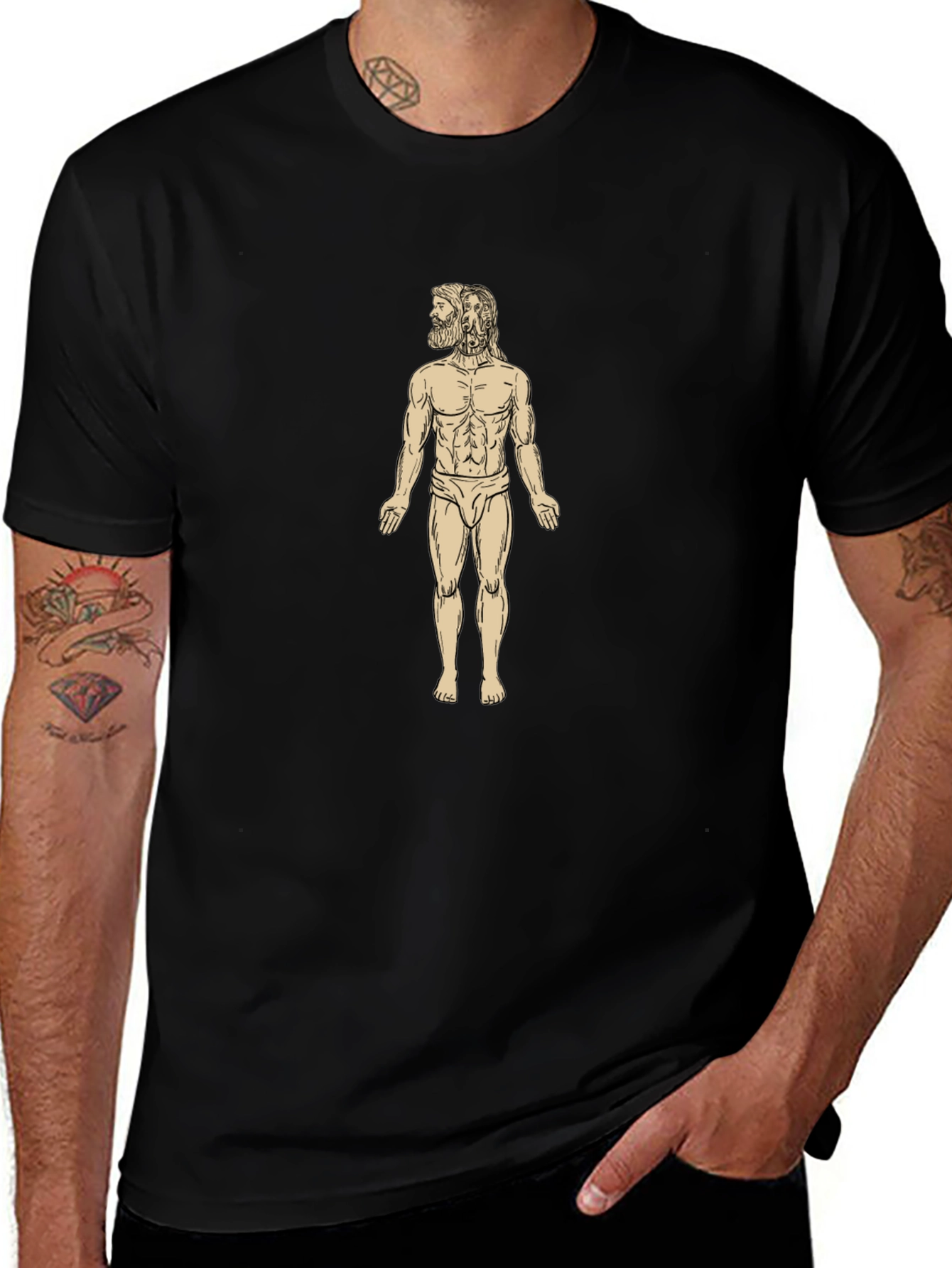 Anatomical Man Black T-Shirt