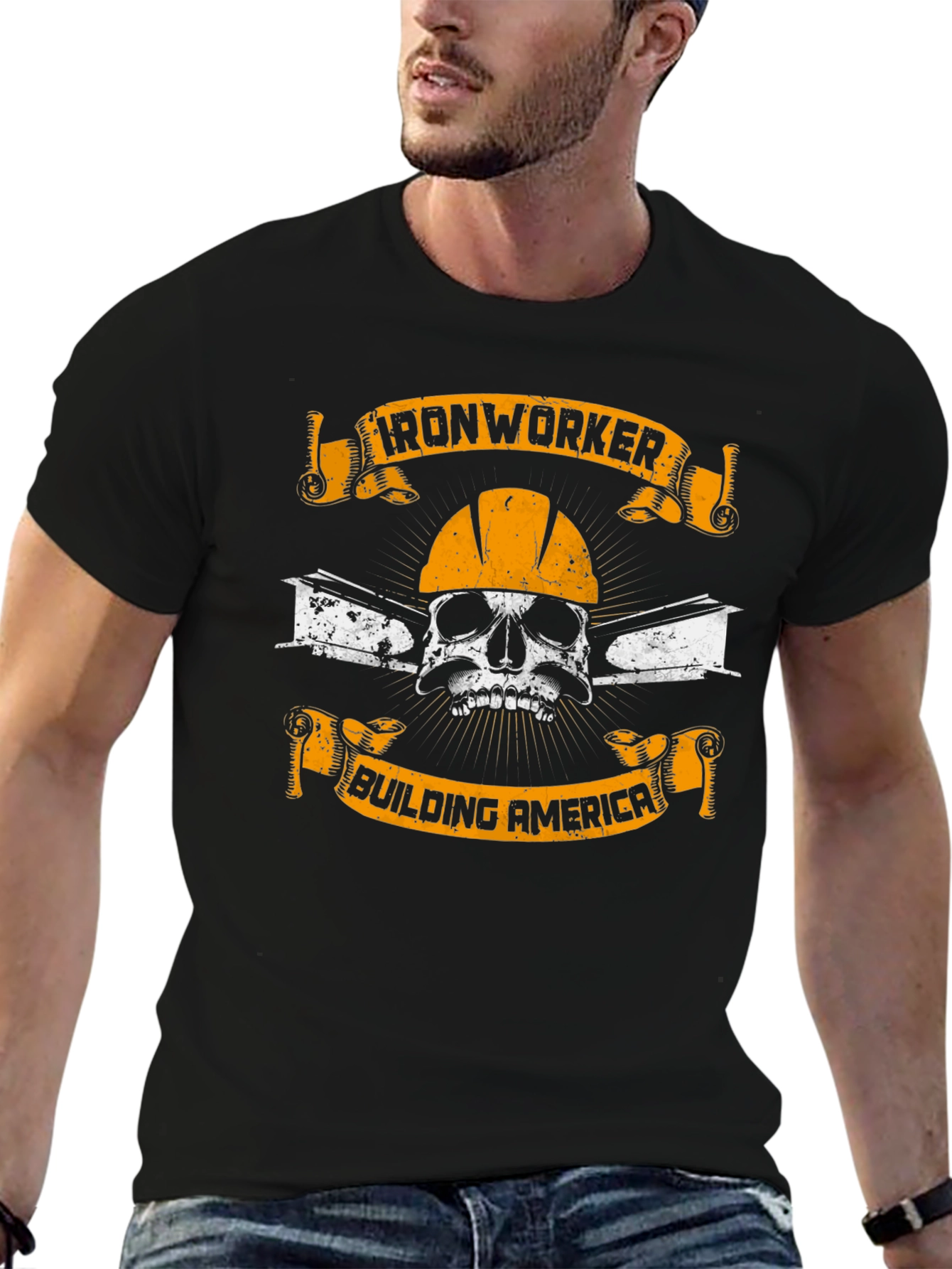 Ironworker Skull Graphic T-Shirt - Building America