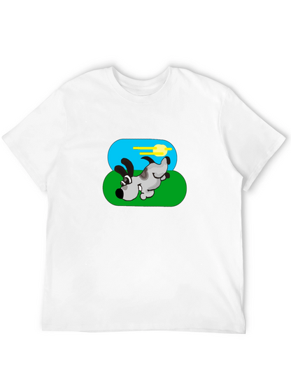 Cartoon Dog Graphic Black Tee