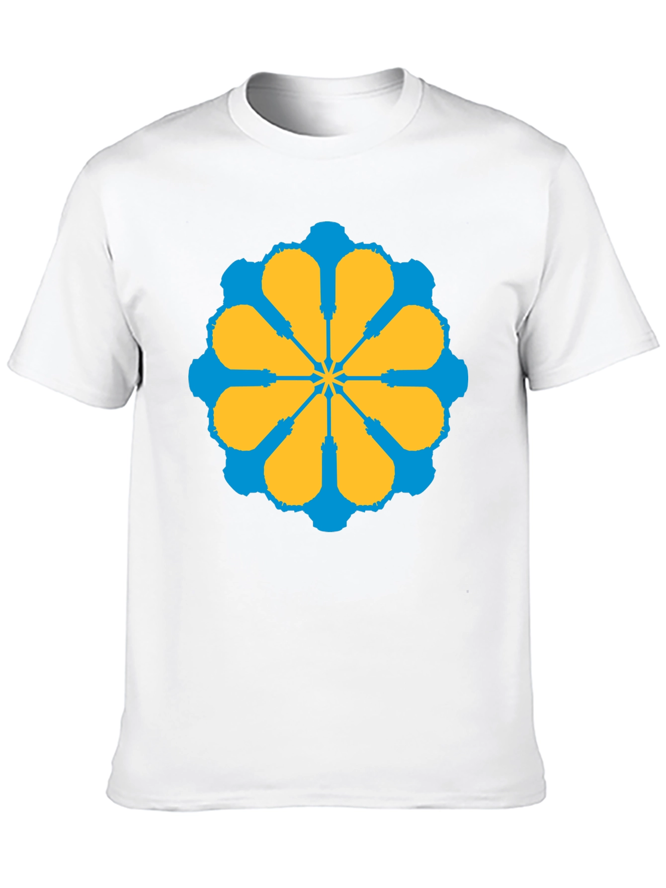 Geometric Flower Graphic Tee - Stylish Black T-Shirt