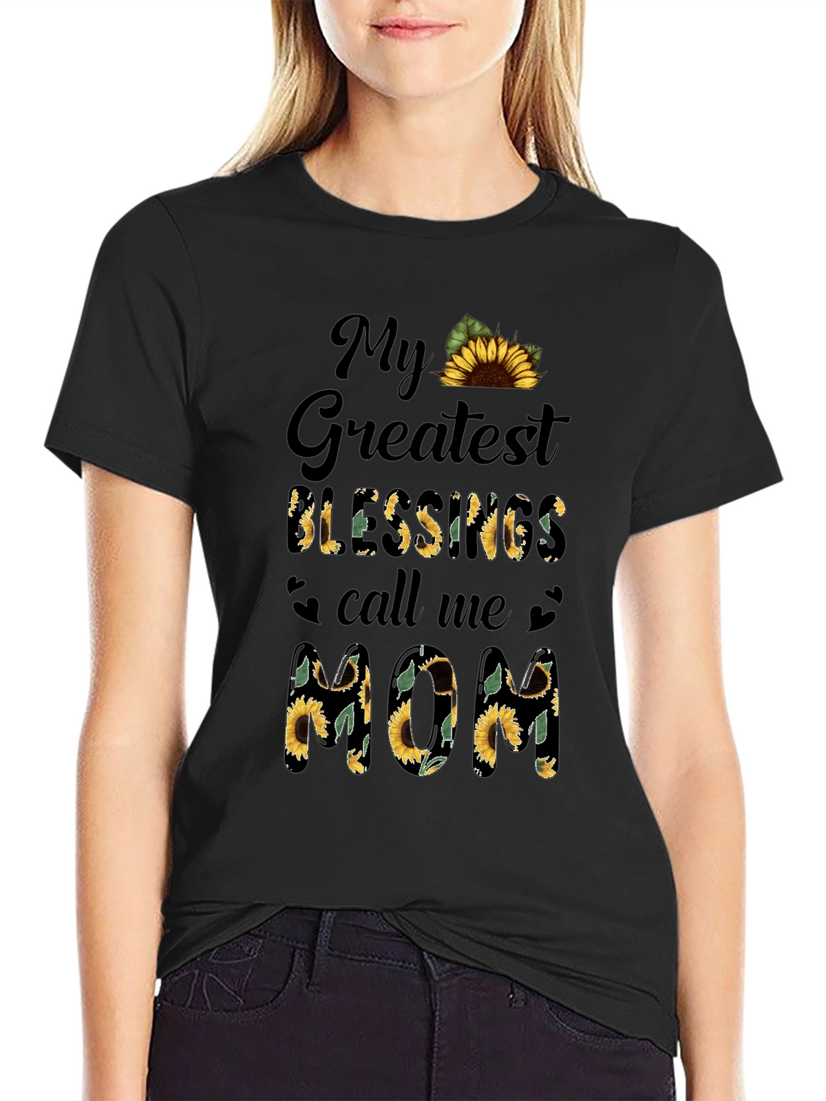 Sunflower Mom T-Shirt - My Greatest Blessings
