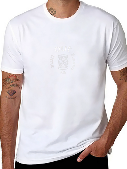 Times Running Out Graphic Tee - Black Cotton T-Shirt