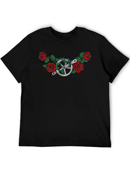 Rose Bike T-Shirt - Floral Cycling Graphic Tee