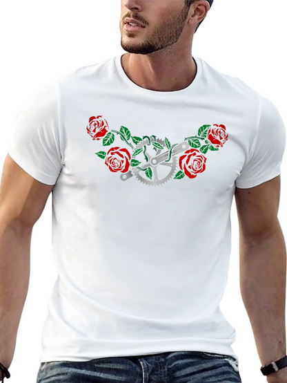 Rose Bike T-Shirt - Floral Cycling Graphic Tee