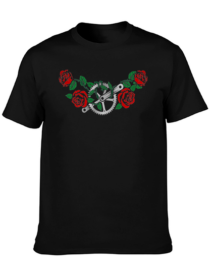 Rose Bike T-Shirt - Floral Cycling Graphic Tee