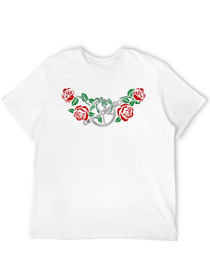 Rose Bike T-Shirt - Floral Cycling Graphic Tee